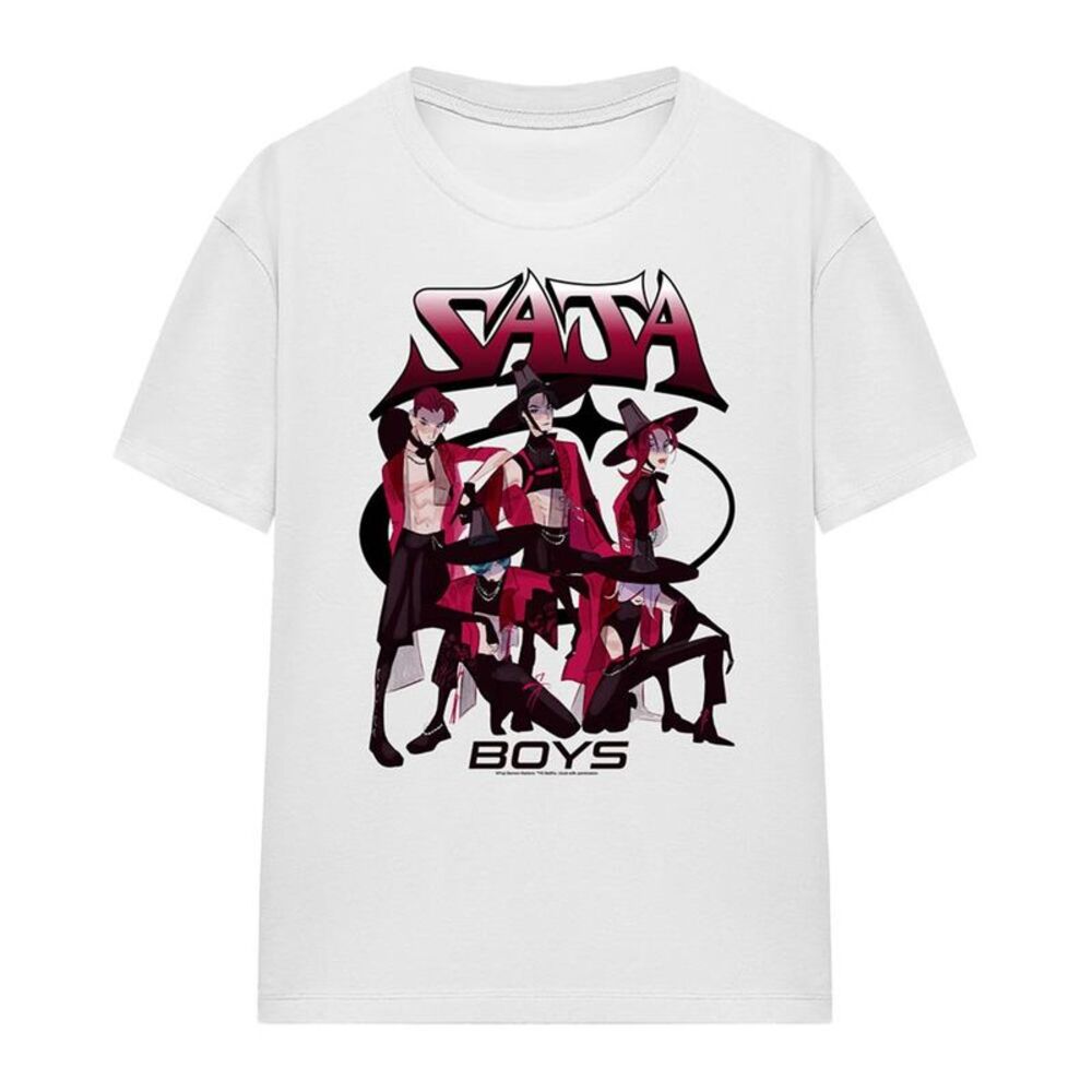 K-Pop Demon Hunters Womens/Ladies Demon Group Saja Boys T-Shirt / White